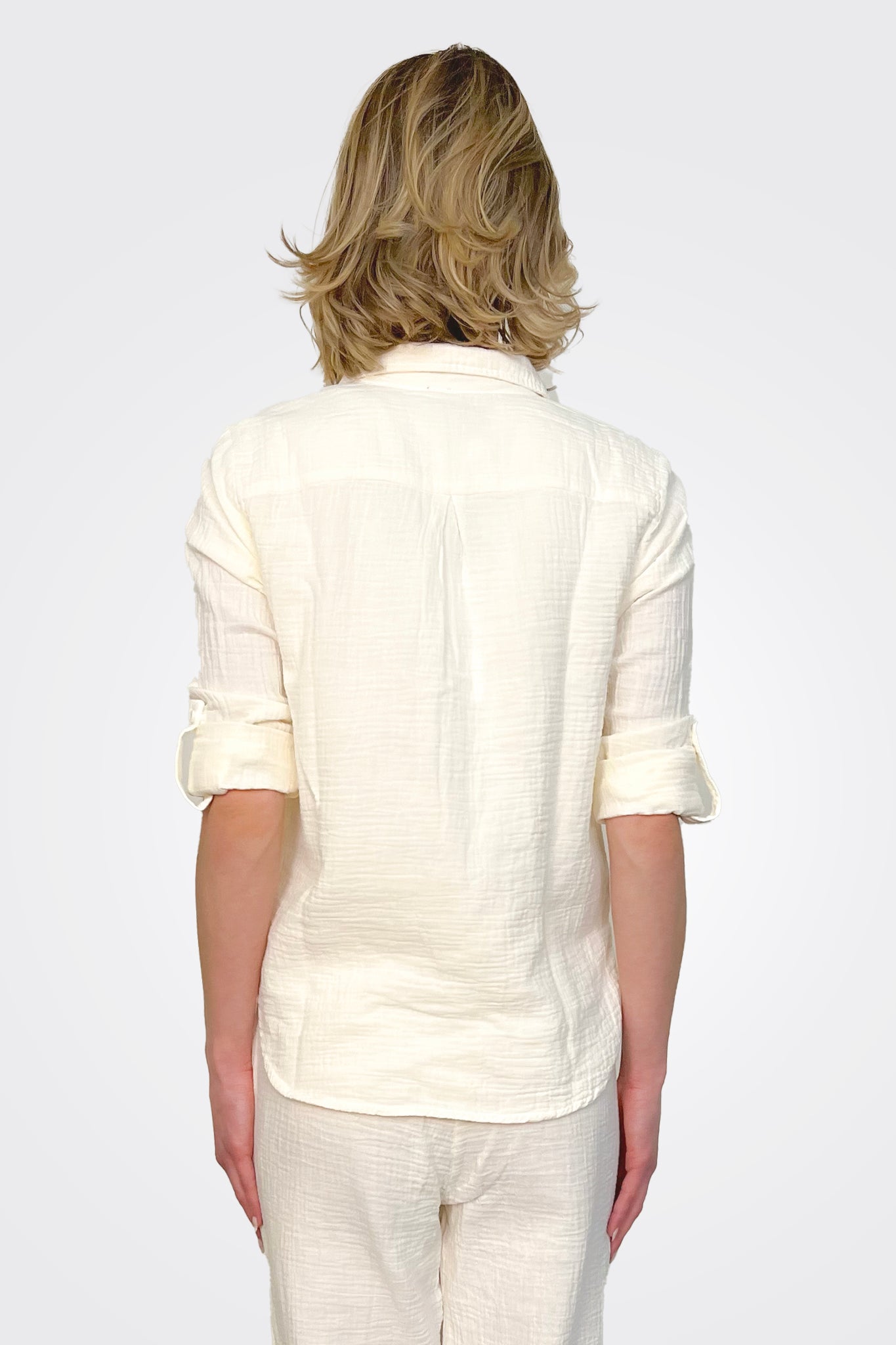Long Sleeve Button Down Shirt - Macadamia by Bobi — view 3