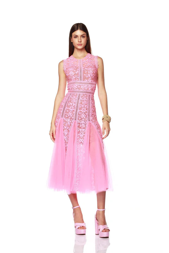 Megan Midi Dress - Baby Pink by Bronx And Banco | 25 South Boutiques