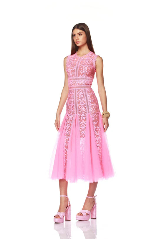 Megan Midi Dress - Baby Pink by Bronx And Banco — alternate view