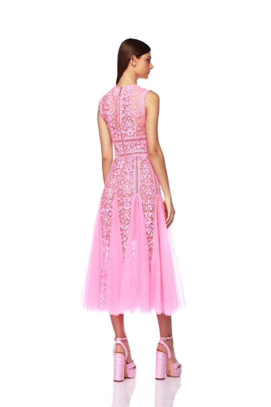 Megan Midi Dress - Baby Pink by Bronx And Banco — view 3