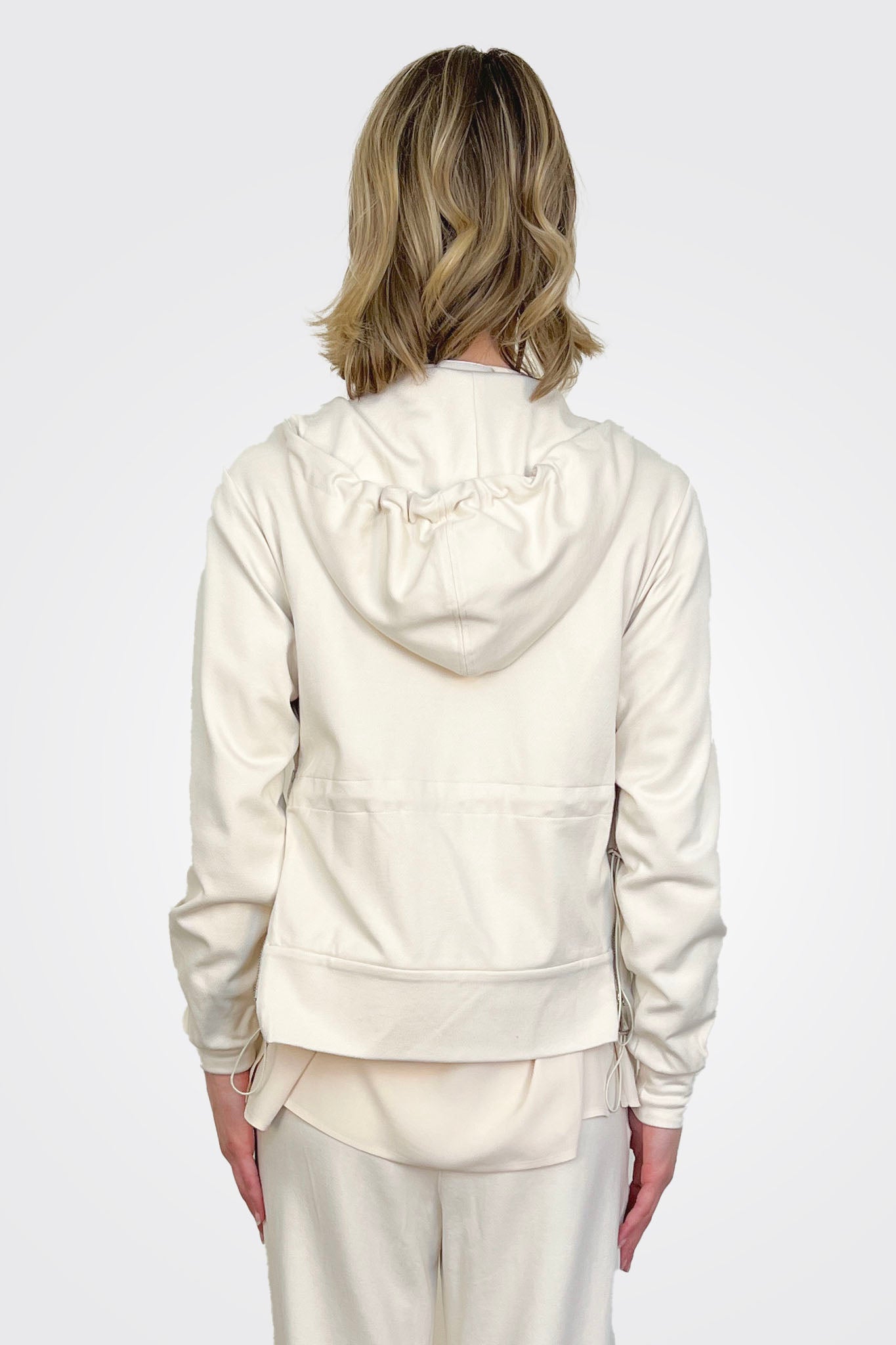 Multi Zip Hooded Jacket - Beige by MeiMeij — view 3