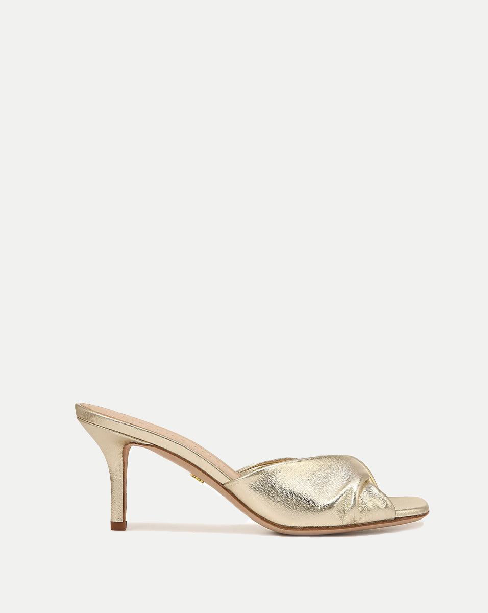 Melli Twisted Leather Mules - Platinum by Veronica Beard | 25 South Boutiques