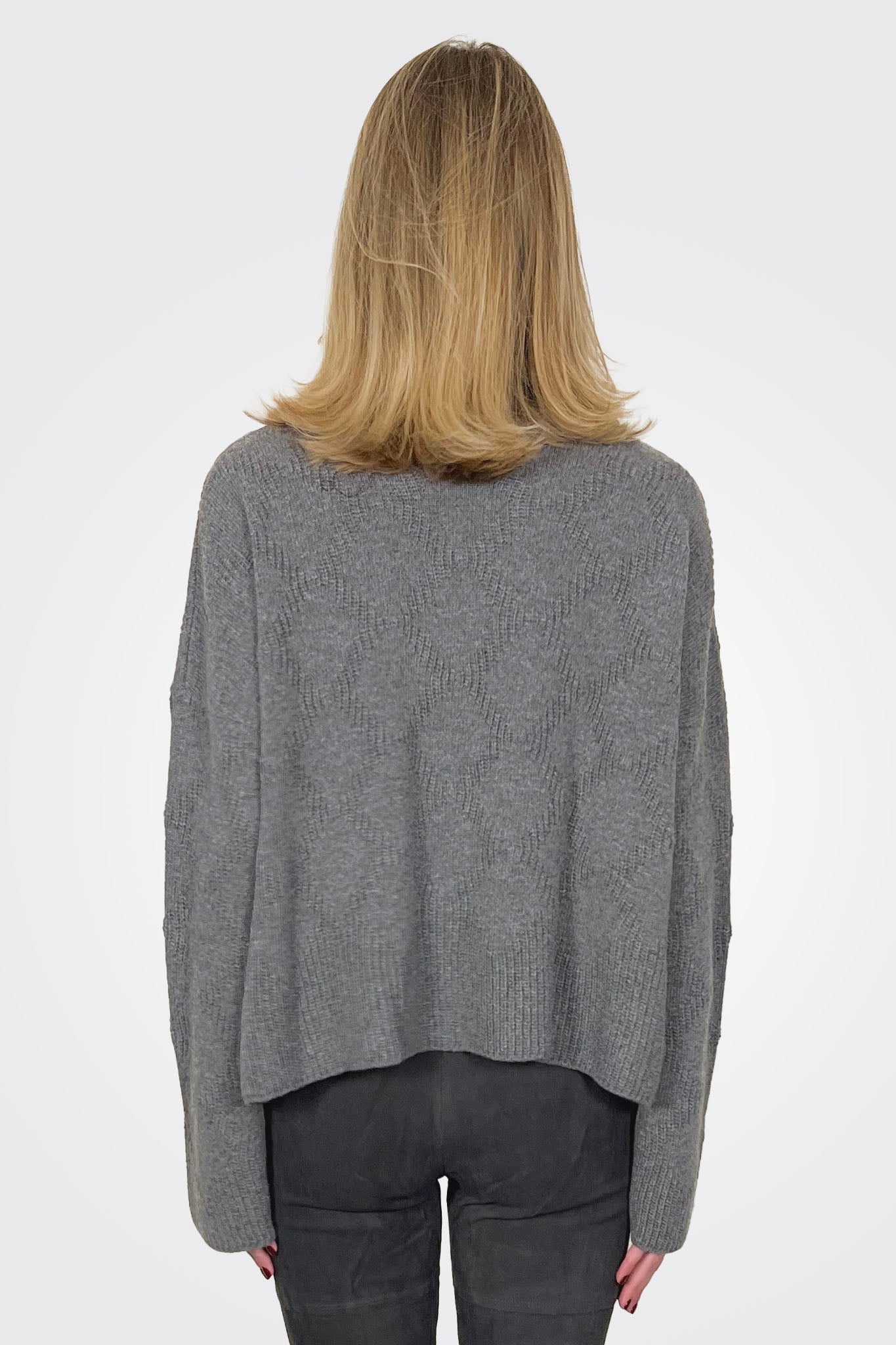 Marta Knit Sweater - Medium Grey Melange by Liviana Conti — alternate view