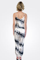 Silk Charmeuse Jogger - Black White Stripe by Michelle Jonas — view 3
