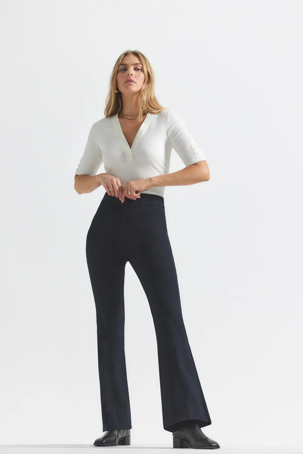 Crosby Flare Trousers - Midnight by Derek Lam | 25 South Boutiques
