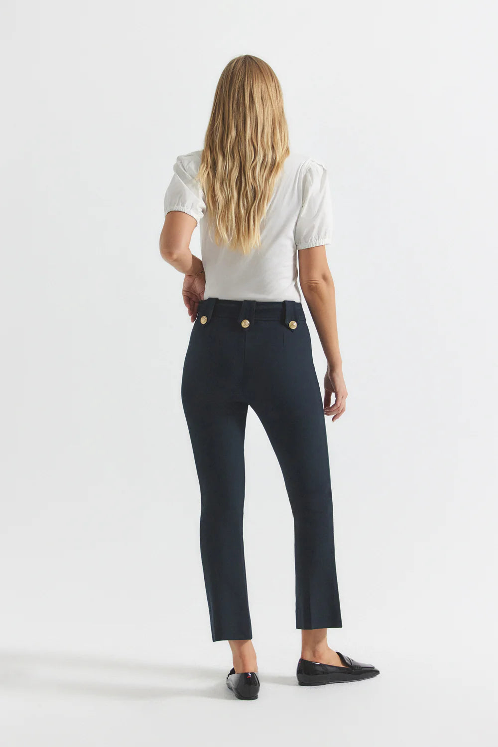 Robertson Crop Flare Trousers - Midnight by Derek Lam — view 4