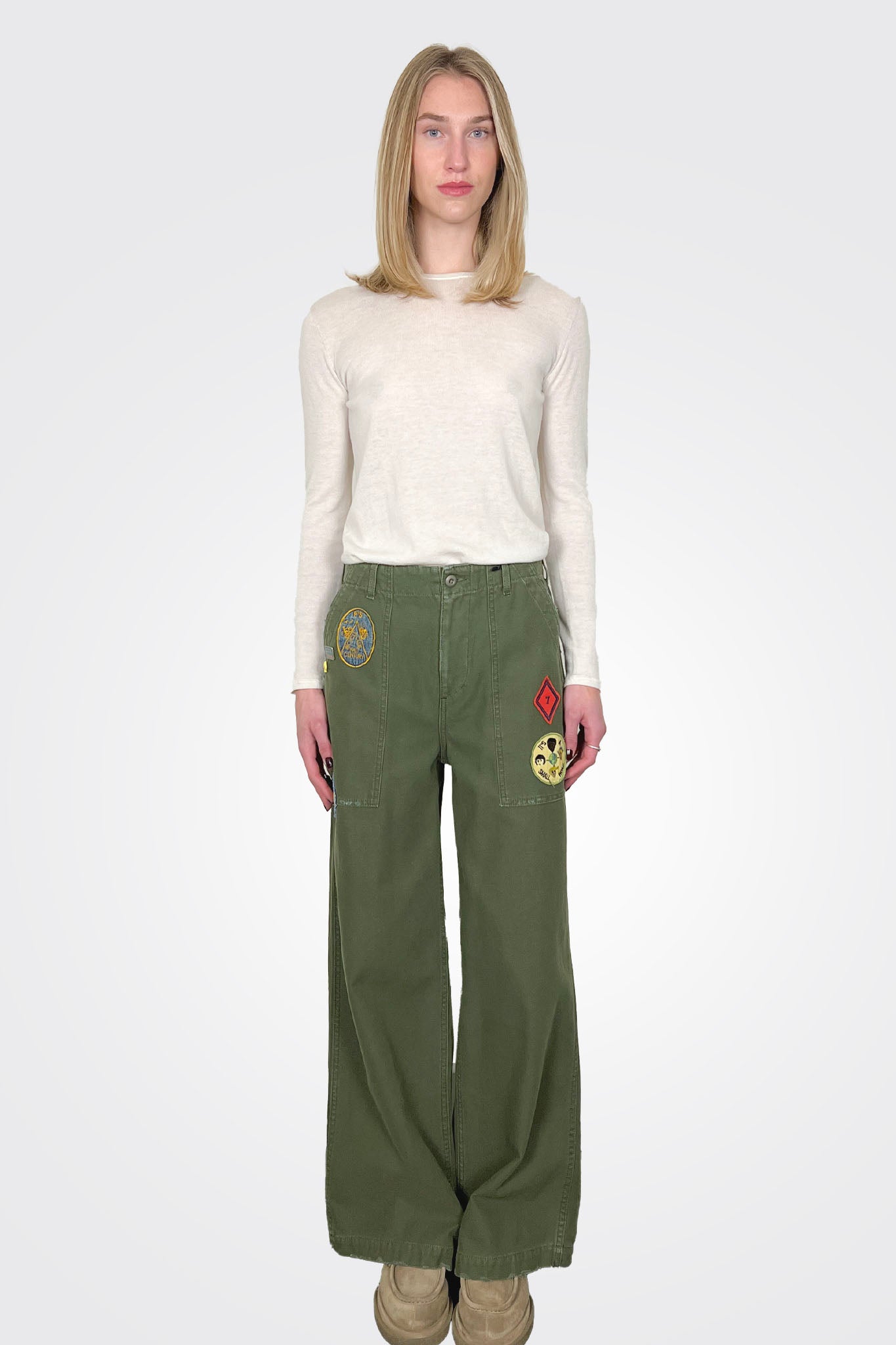 Wide Leg Embroidered Trouser - Field by Roy Rogers | 25 South Boutiques