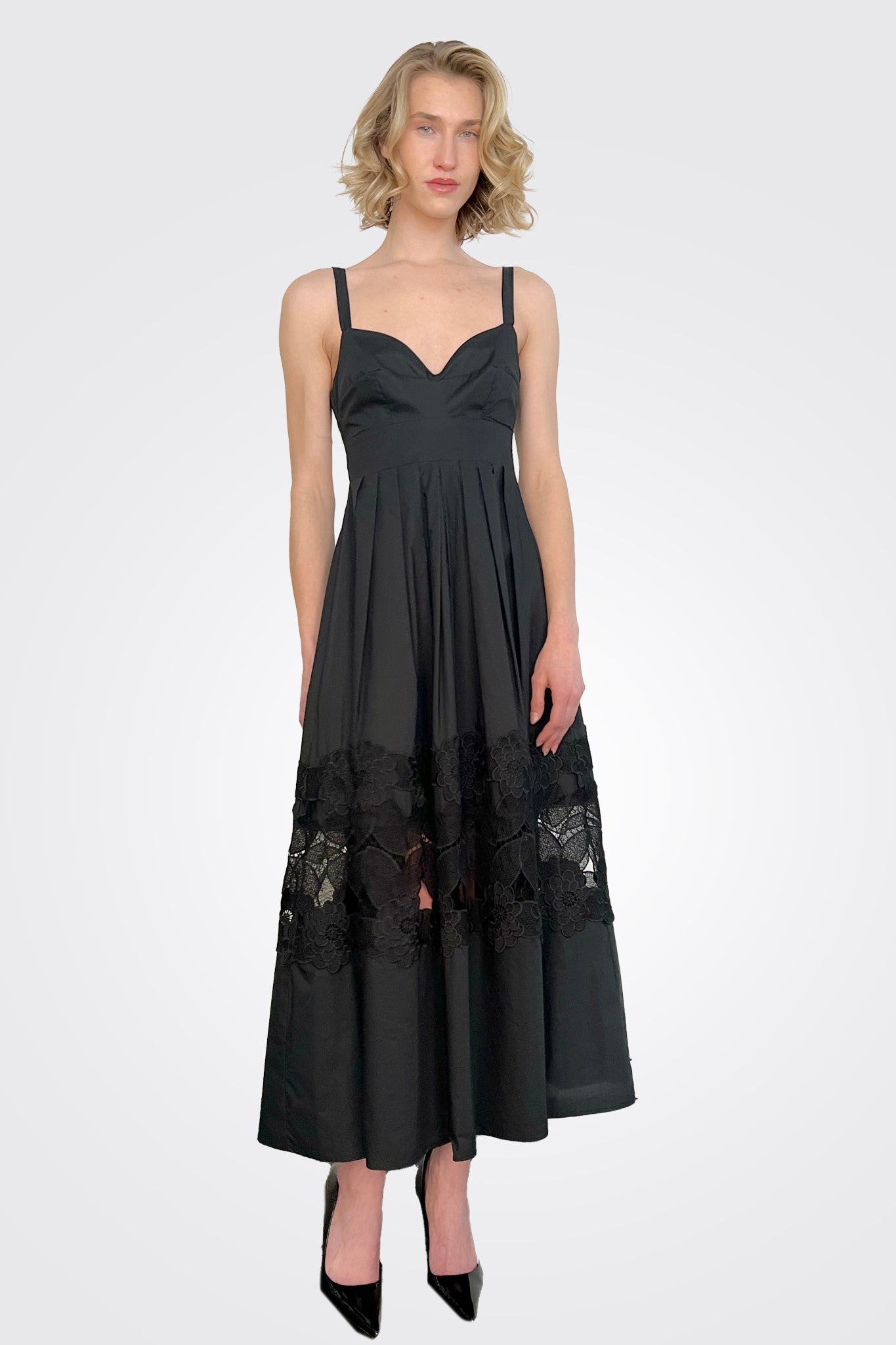 Sheer Lace Detail Dress - Black by Milva Mi | 25 South Boutiques