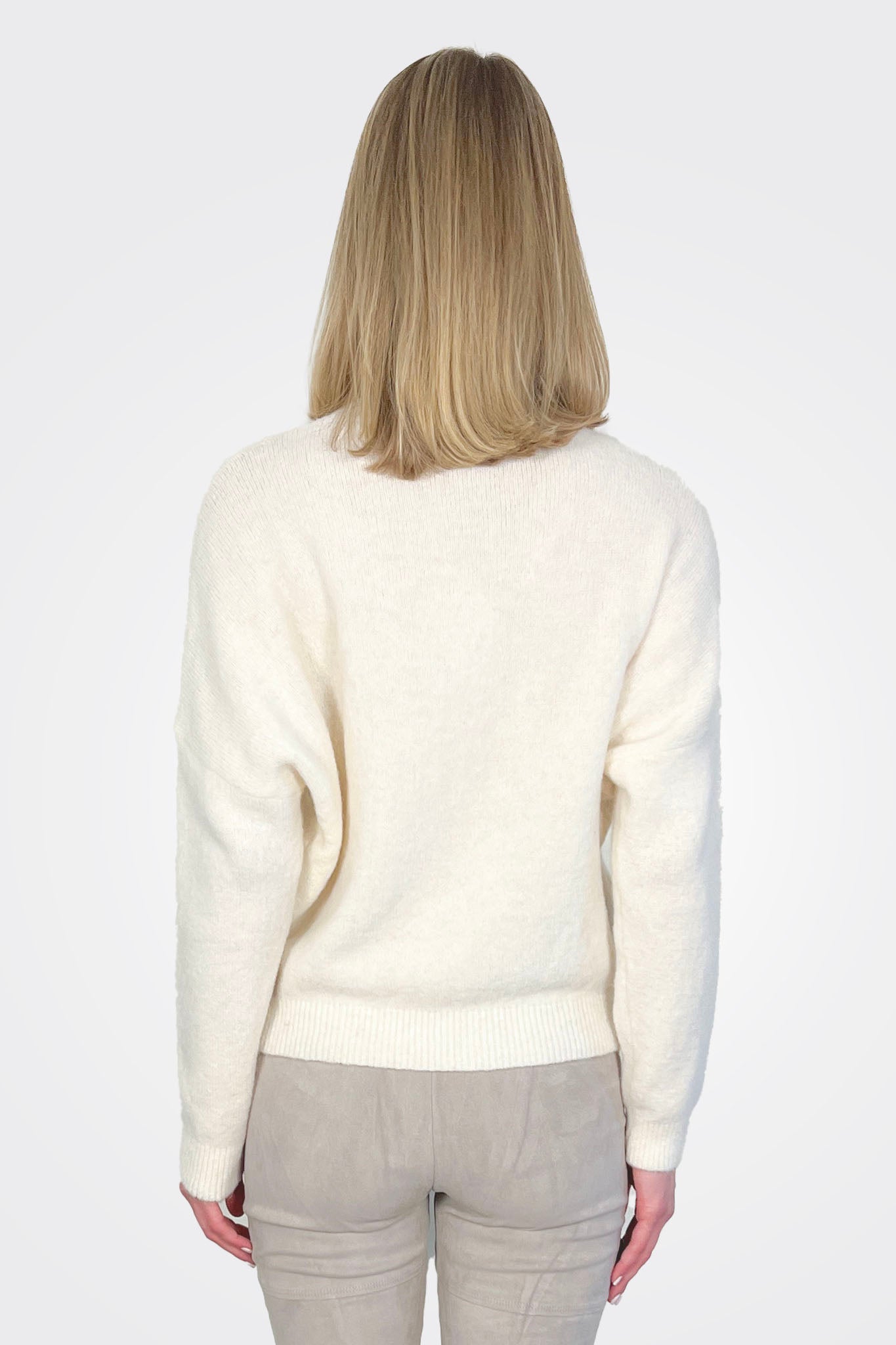 High Neck Alpaca Wool Sweater - Milk by Transit Par-Such — alternate view