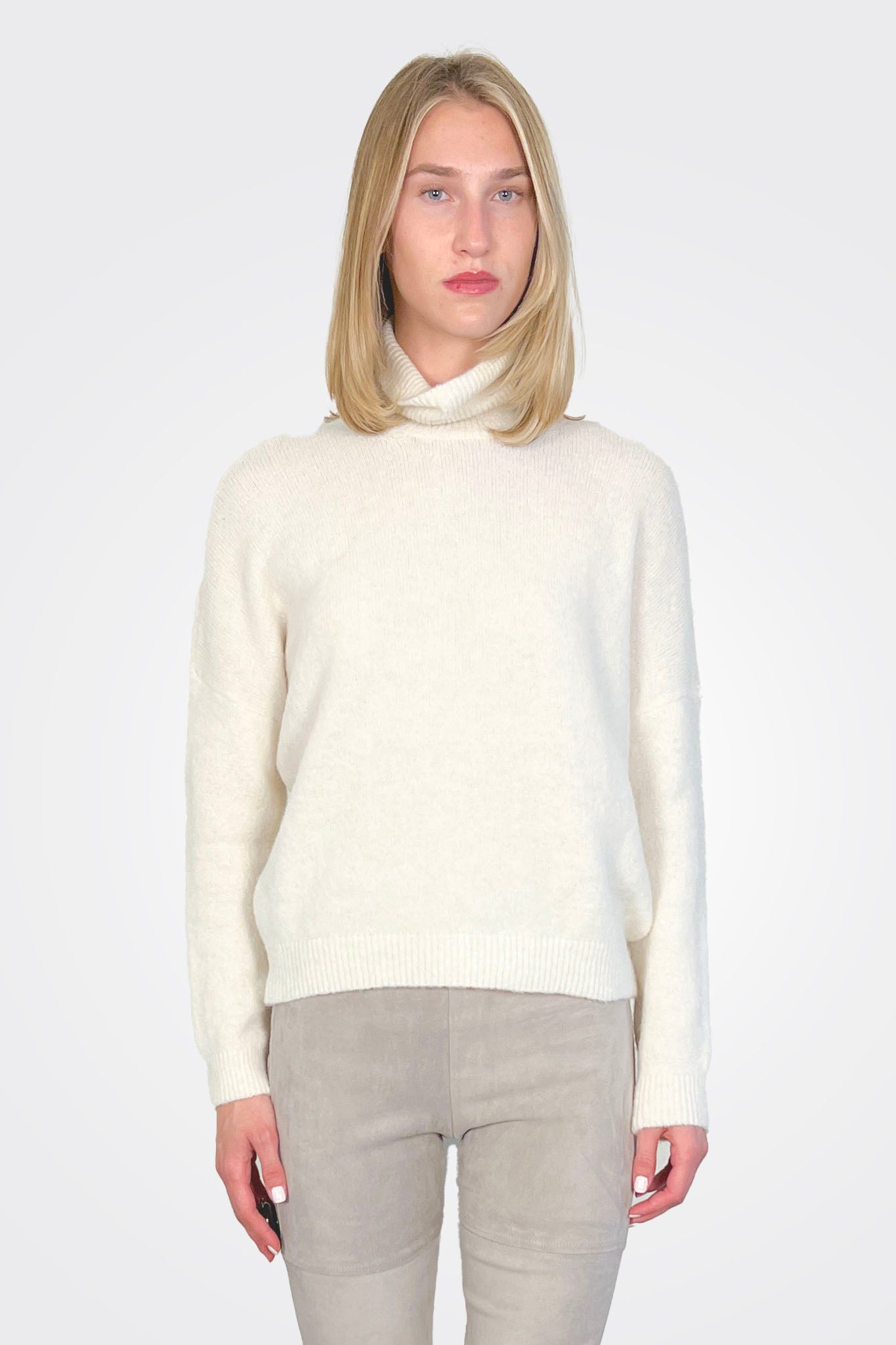 High Neck Alpaca Wool Sweater - Milk by Transit Par-Such | 25 South Boutiques