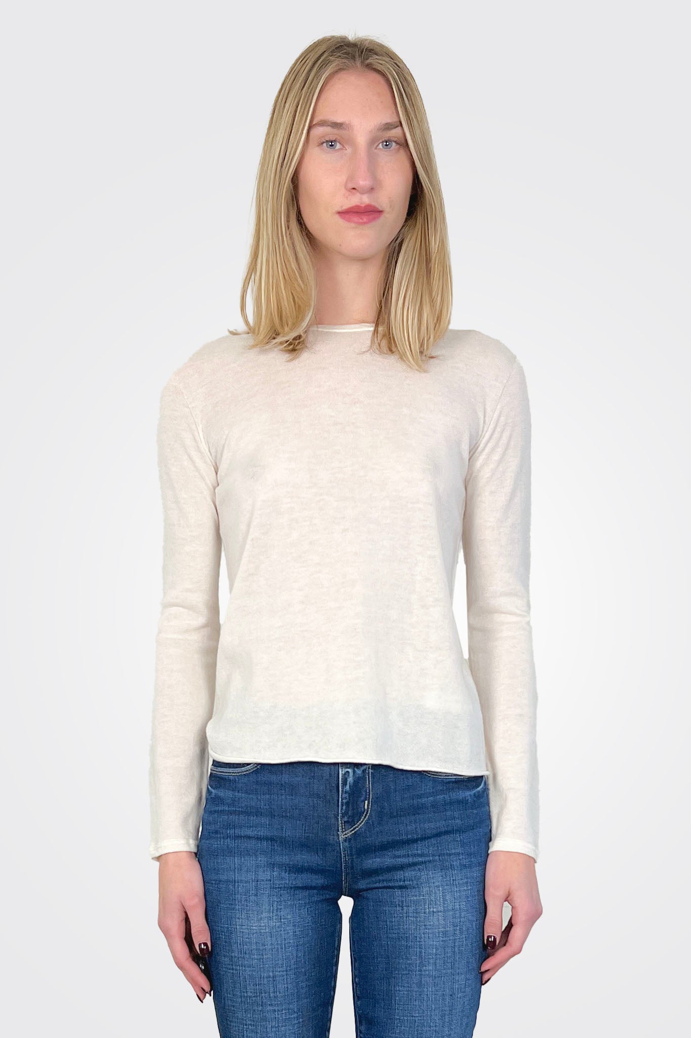 Cashmere Long Sleeve Crewneck - Milk by Majestic | 25 South Boutiques