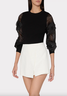 Koda Combo Sleeve Knit Pullover - Black by Milly | 25 South Boutiques