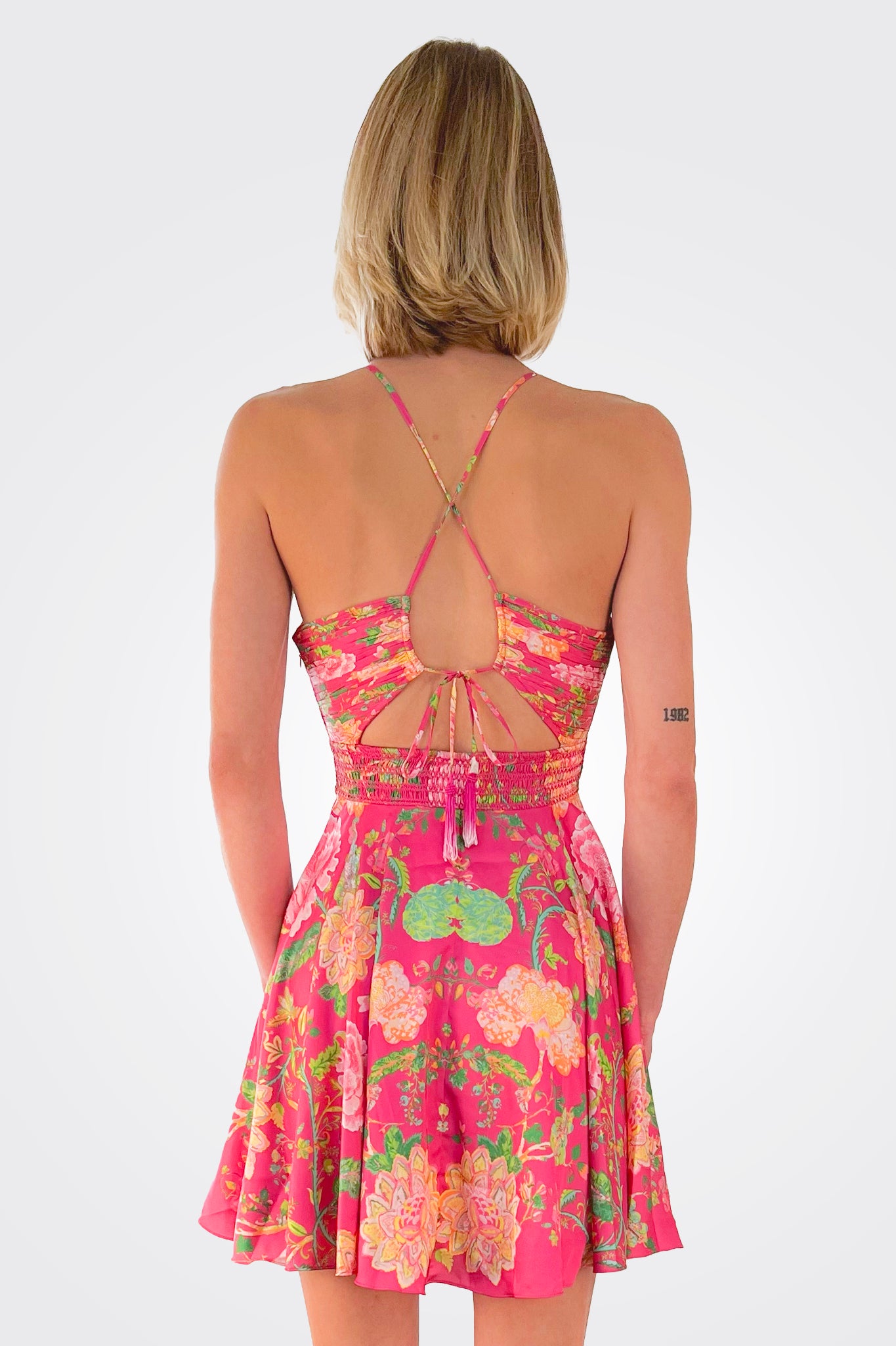 Chloe Mini Dress - Fuchsia Pink by Rococo Sand — view 3