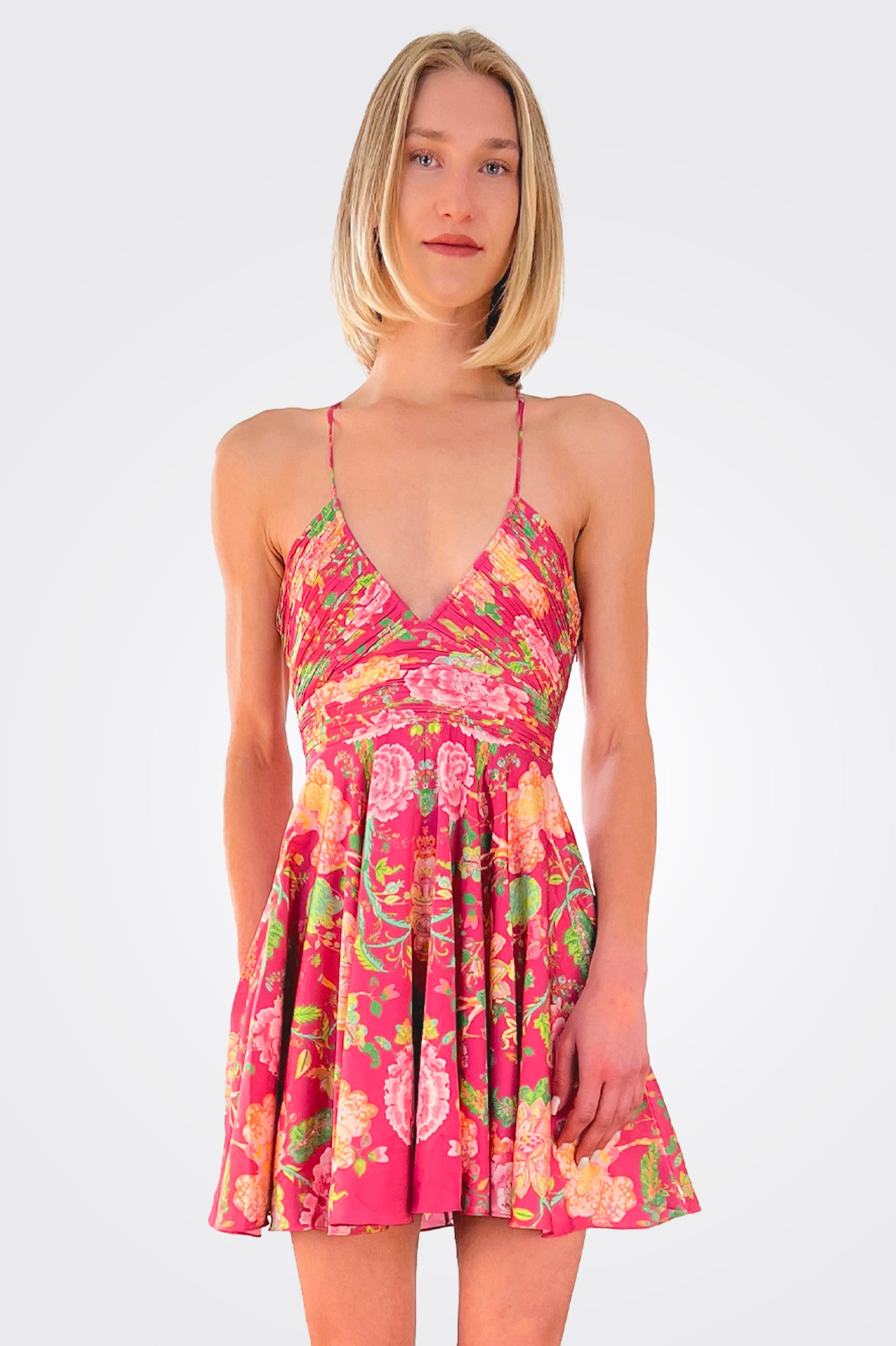 Chloe Mini Dress - Fuchsia Pink by Rococo Sand — alternate view