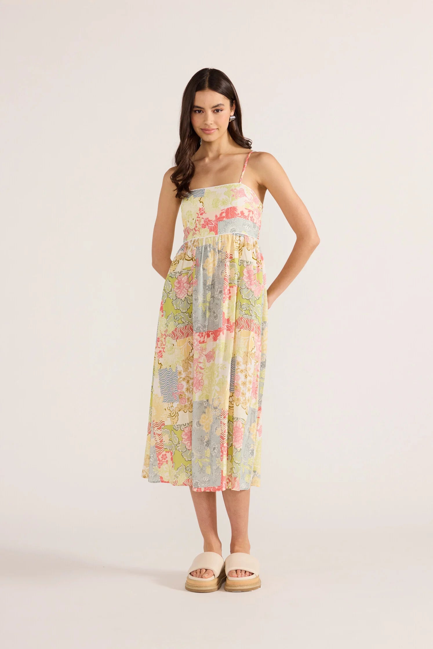 Aurora Strappy Midi Dress - Patchwork by Mink Pink | 25 South Boutiques
