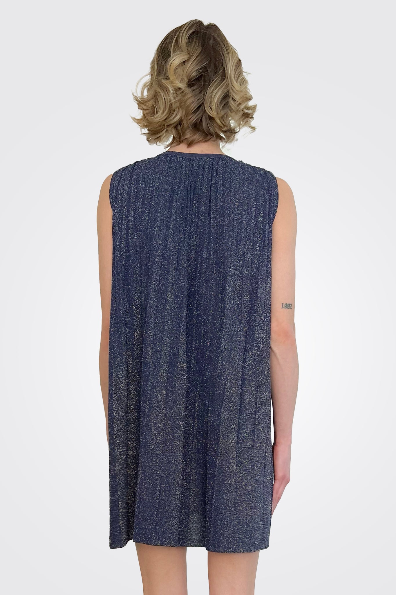 Short Dress - Metallic Navy by Missoni — view 3