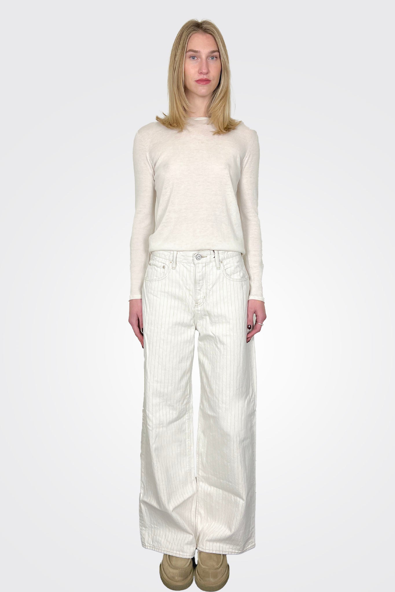 MV Homecrest Super Wide Pants - Mixed White by Moussy — alternate view