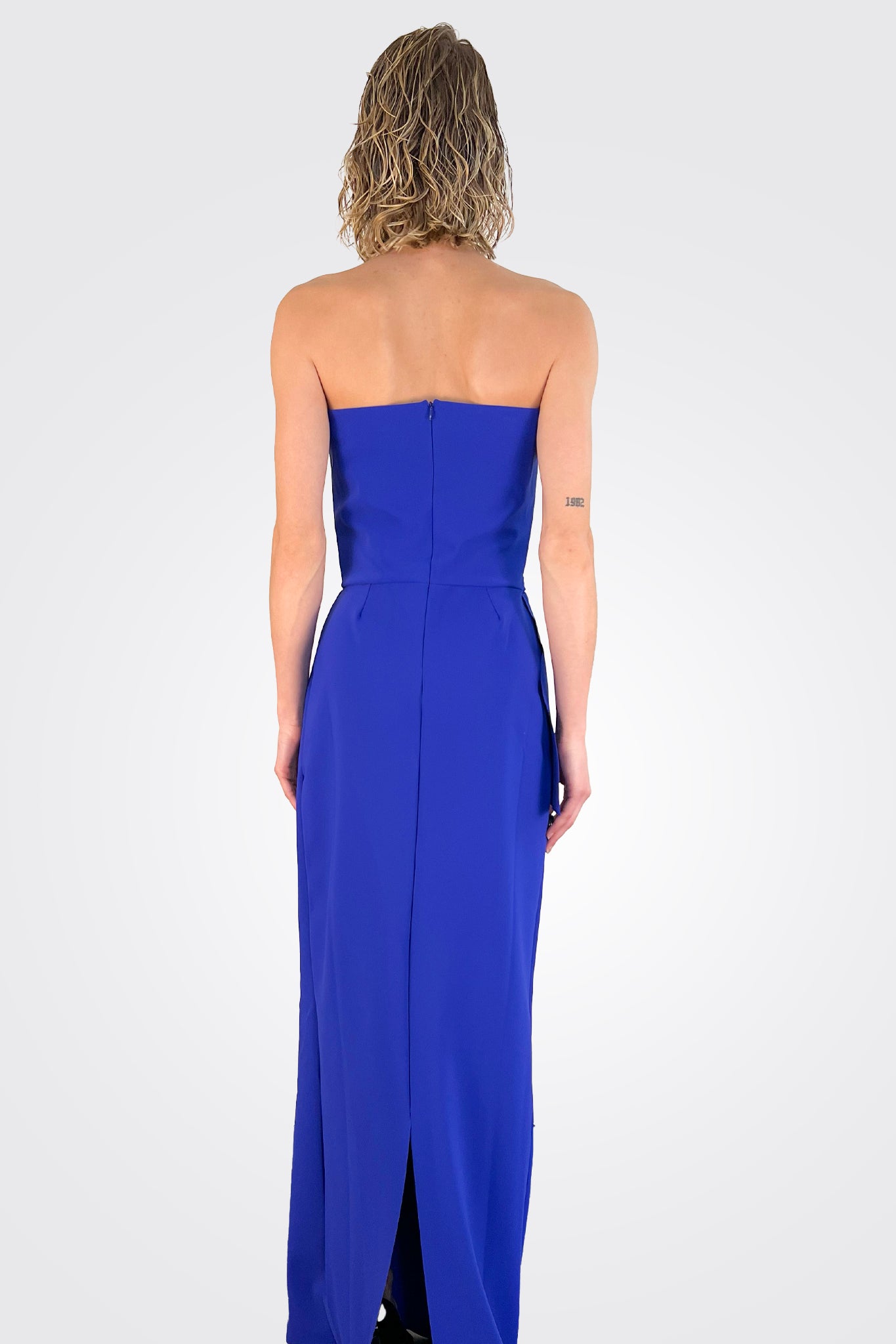 Miya Strapless Peplum Gown - Inchiostro by Chiara Boni — alternate view