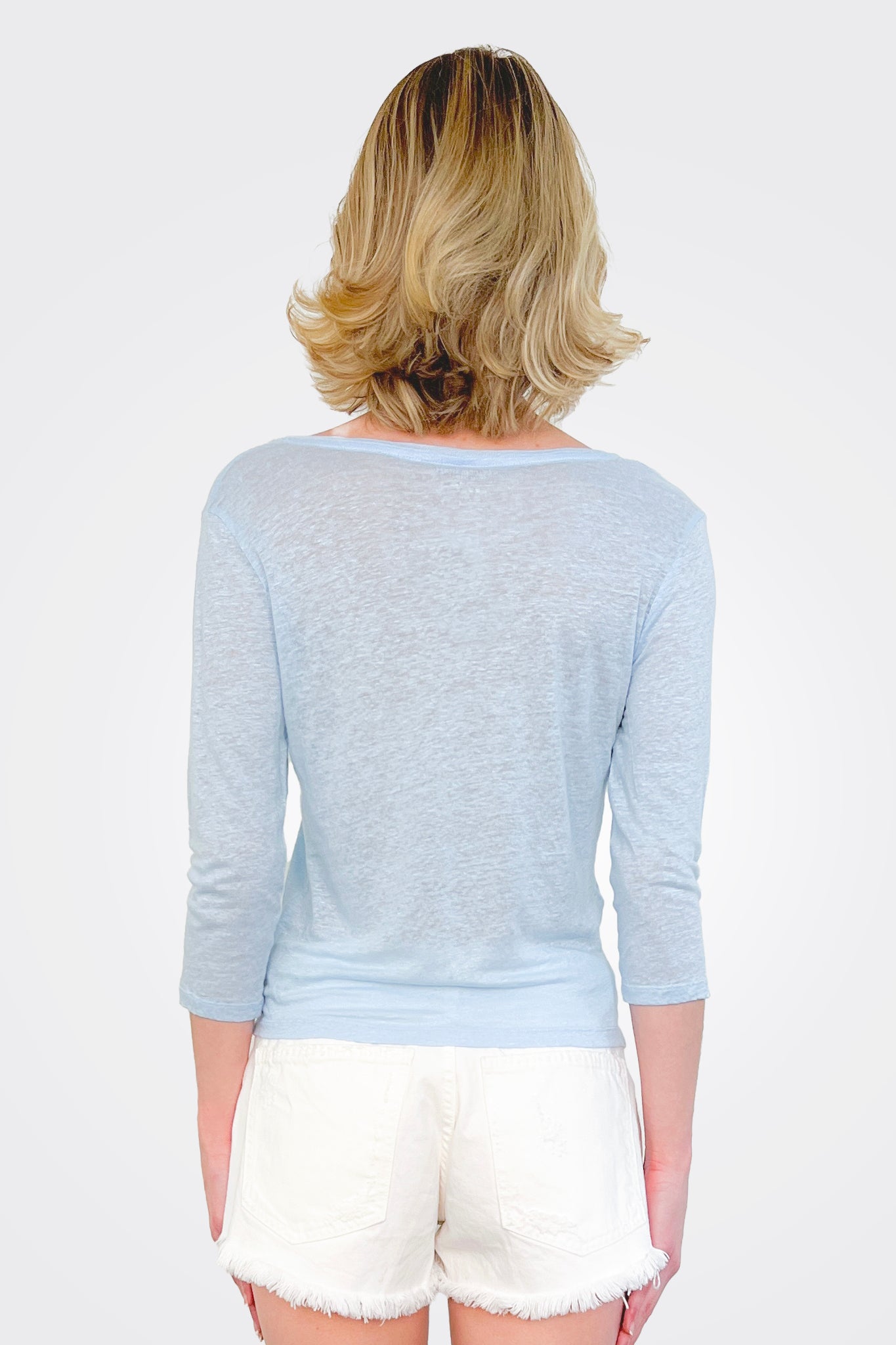 Semi Sheer Cardigan - Sky by Majestic — alternate view