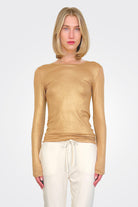 Lurex Crewneck - Tan by Majestic | 25 South Boutiques