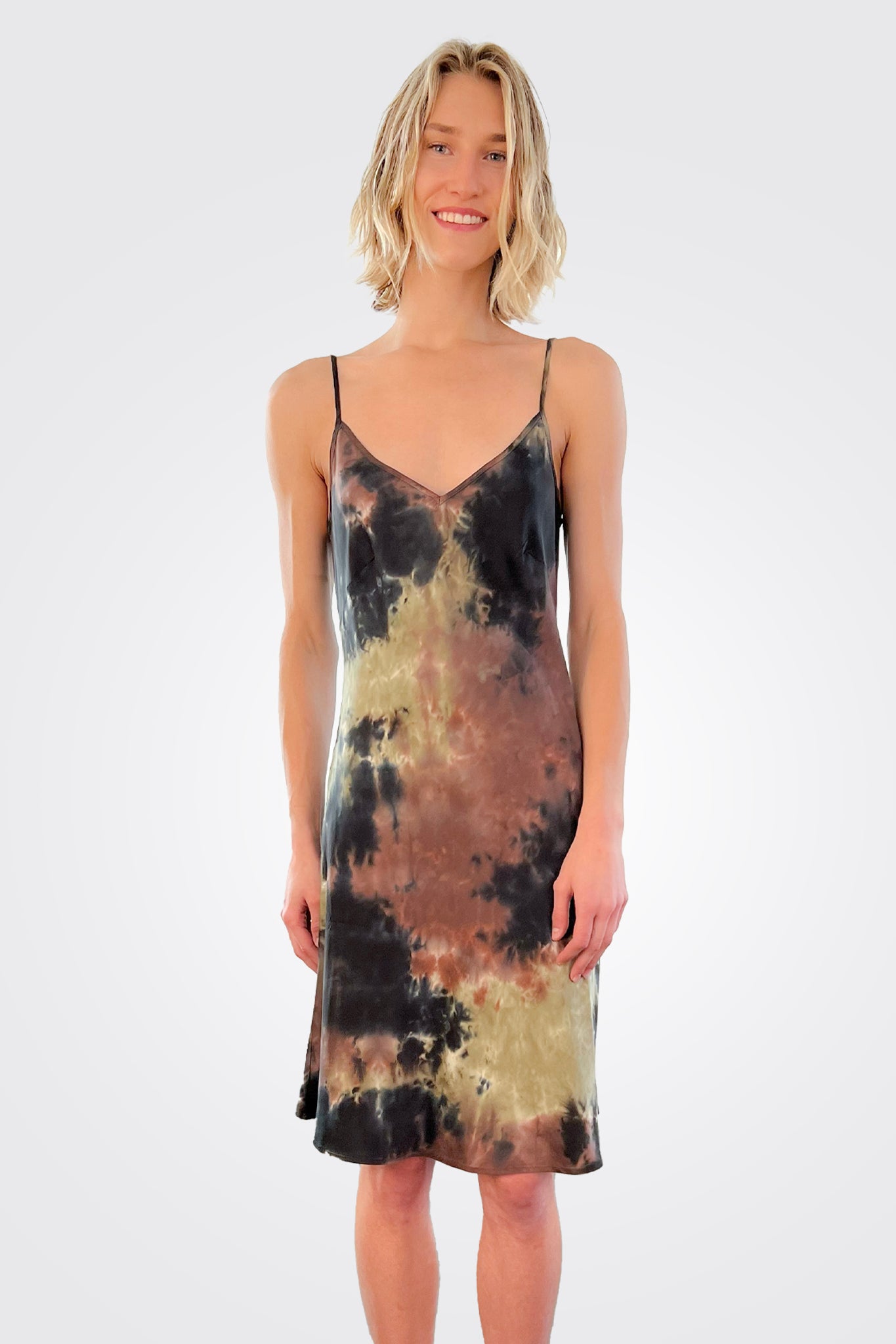 Short Slip Dress - Camo Green by Michelle Jonas — alternate view