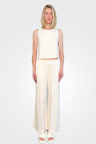 Button Back Tank - Ivory by Majestic — view 3