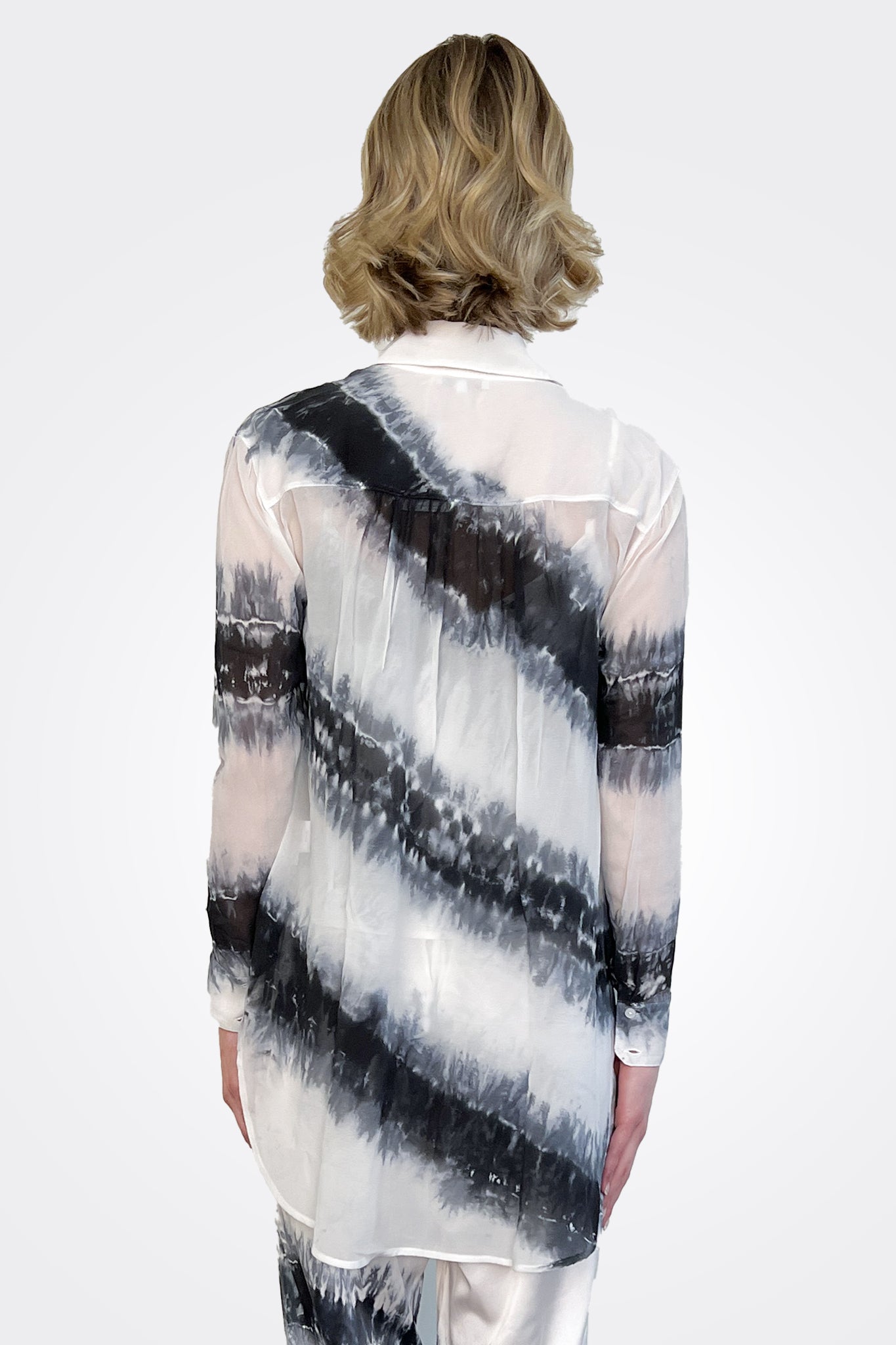 Boyfriend Button Down Shirt - Black White Stripe by Michelle Jonas — view 3