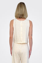 Button Back Tank - Ivory by Majestic — alternate view