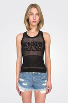 Knit Logo Sleeveless Top - Black by Moschino | 25 South Boutiques