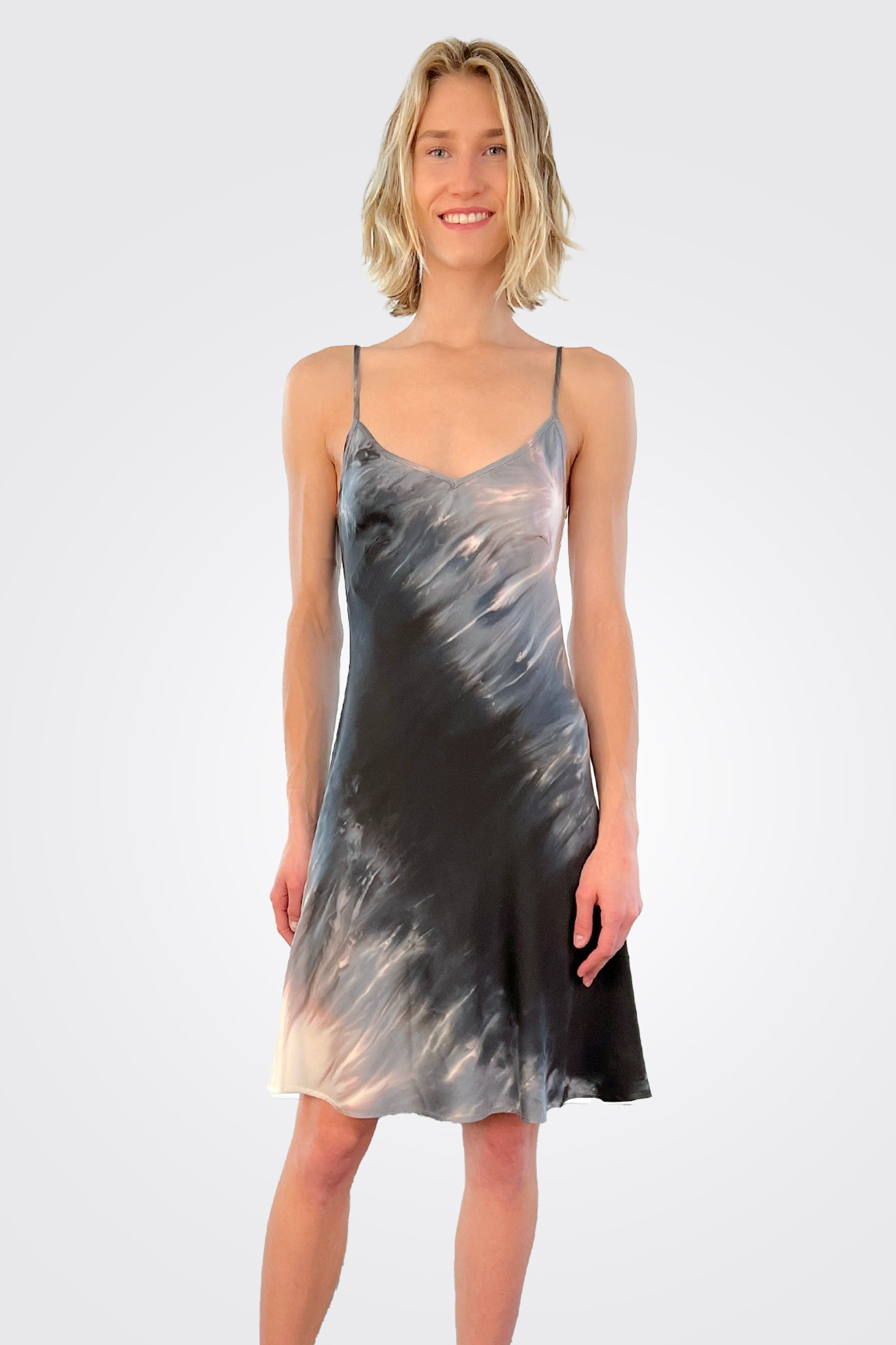 Short Slip Dress - Sand Black by Michelle Jonas — alternate view