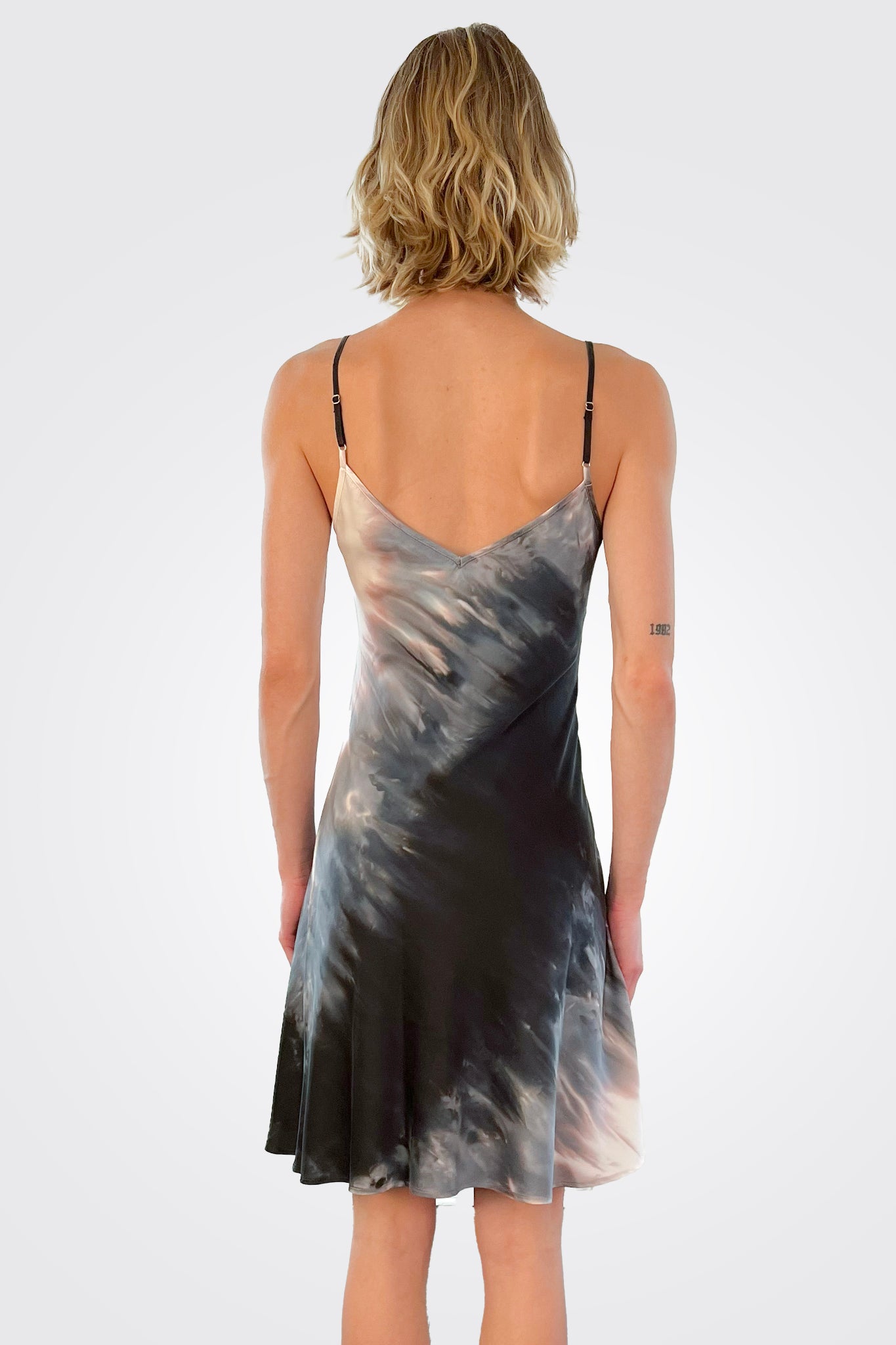 Short Slip Dress - Sand Black by Michelle Jonas — view 3