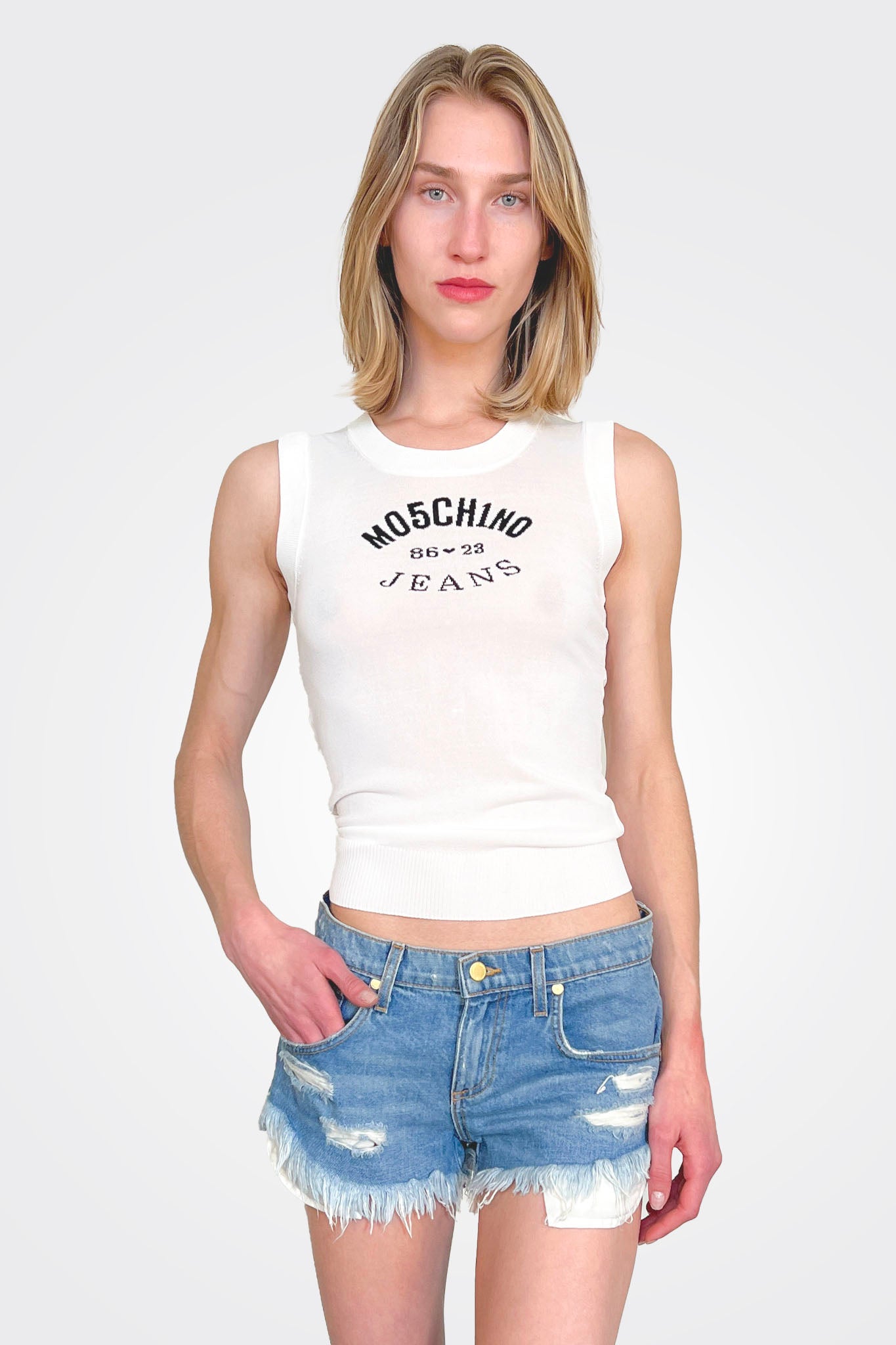 Logo Tank - White by Moschino | 25 South Boutiques