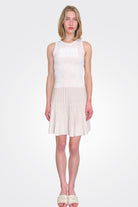 Logo Pleated Knee Length Skirt - Pale by Moschino | 25 South Boutiques