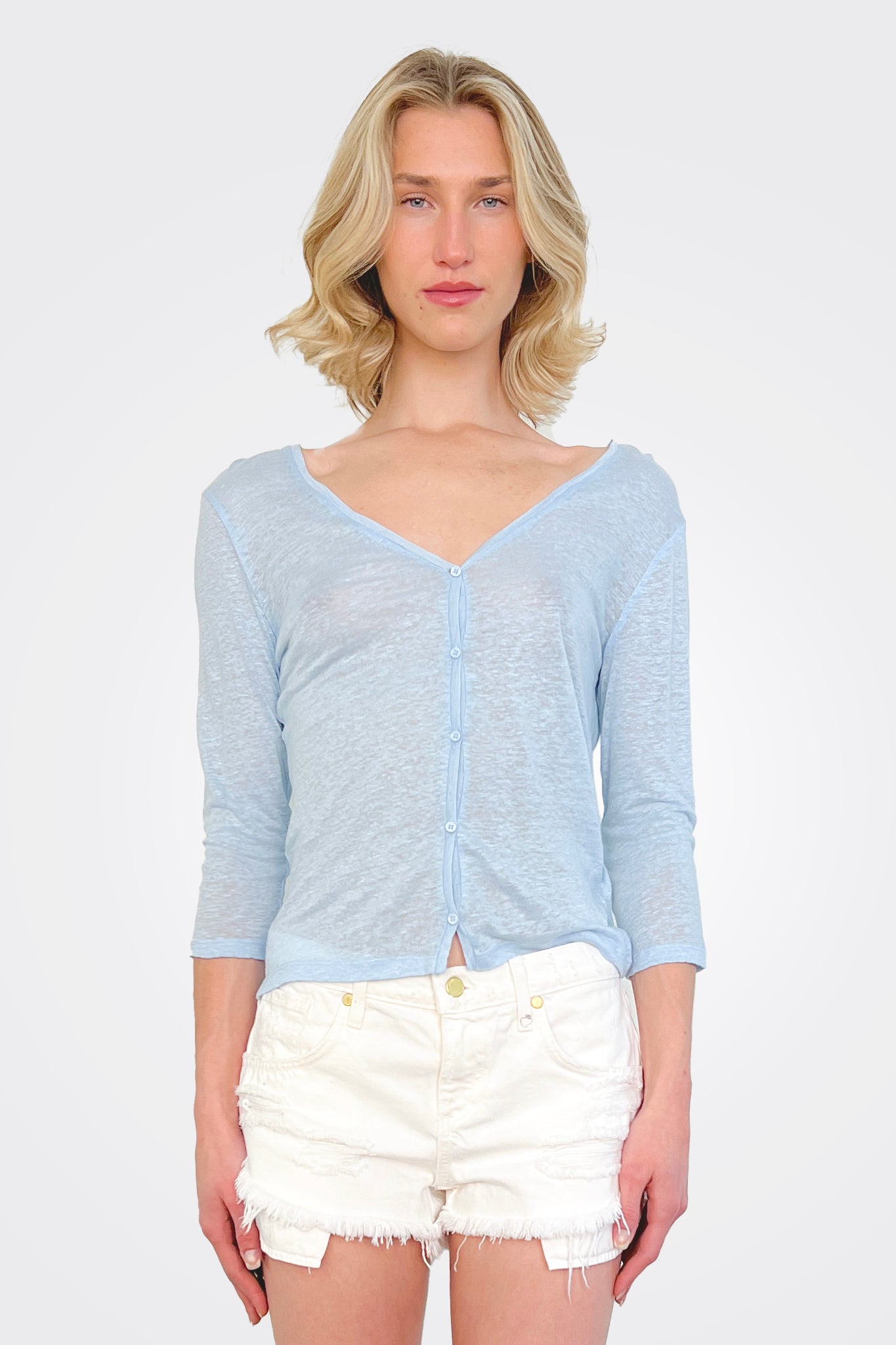 Semi Sheer Cardigan - Sky by Majestic | 25 South Boutiques