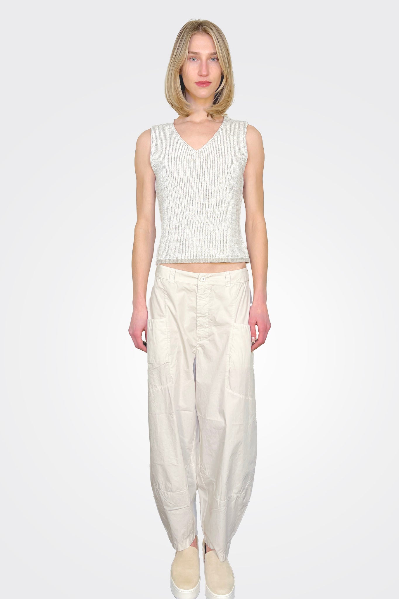Baggy Leg Comfort Trousers - Milk by Transit Par-Such | 25 South Boutiques