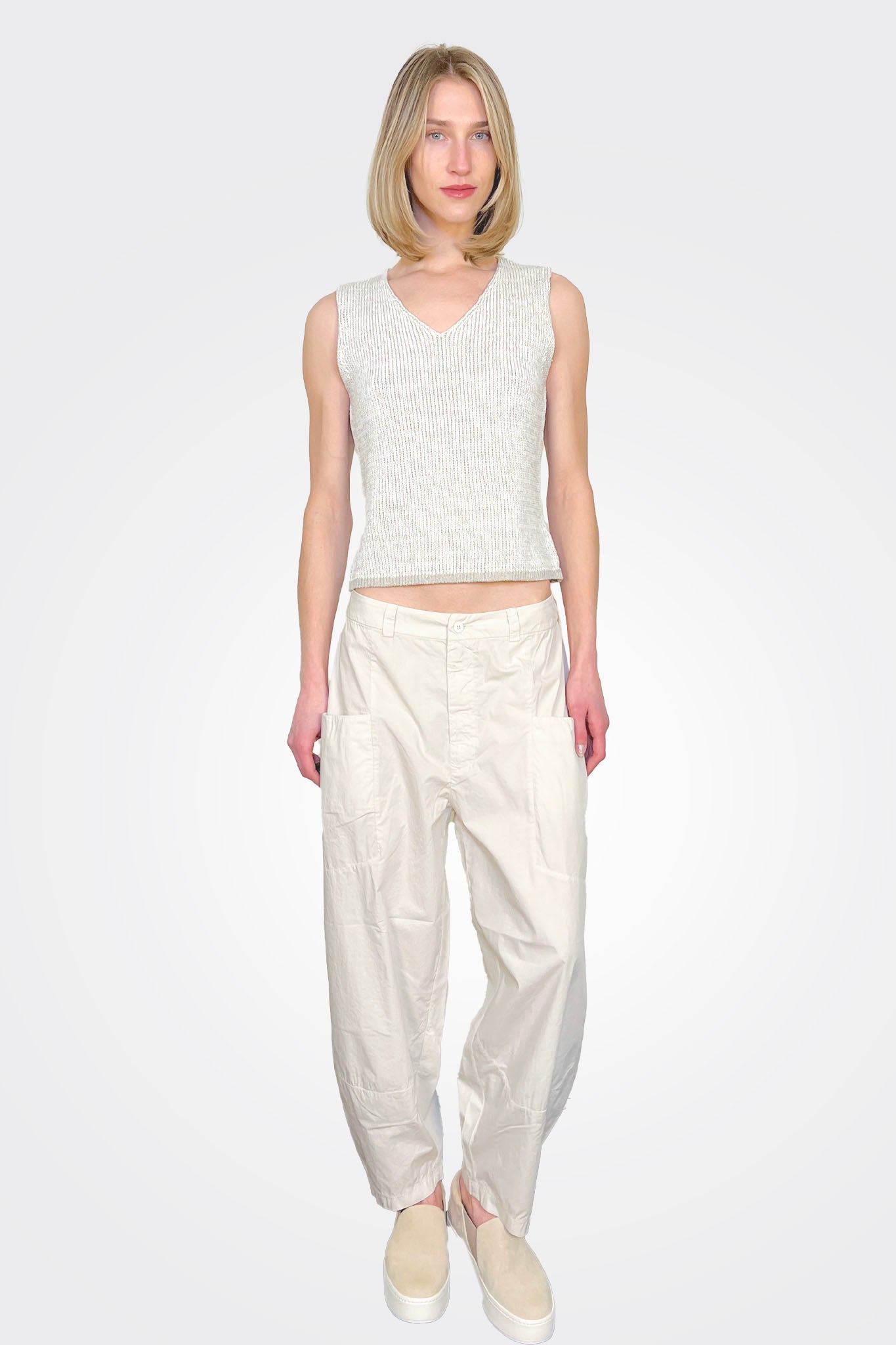 Baggy Leg Comfort Trousers - Milk by Transit Par-Such — view 3