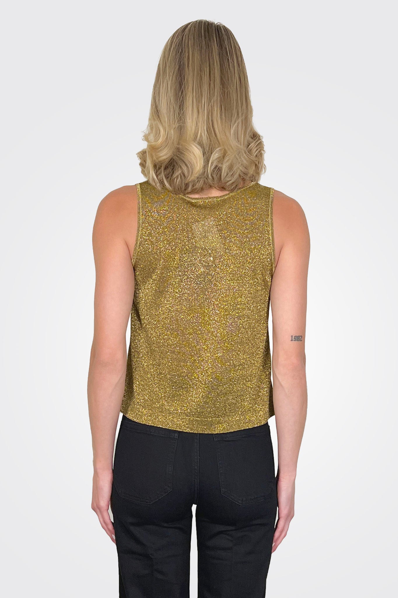 Gala Lurex Tank - Gold by Maison Lurex — alternate view