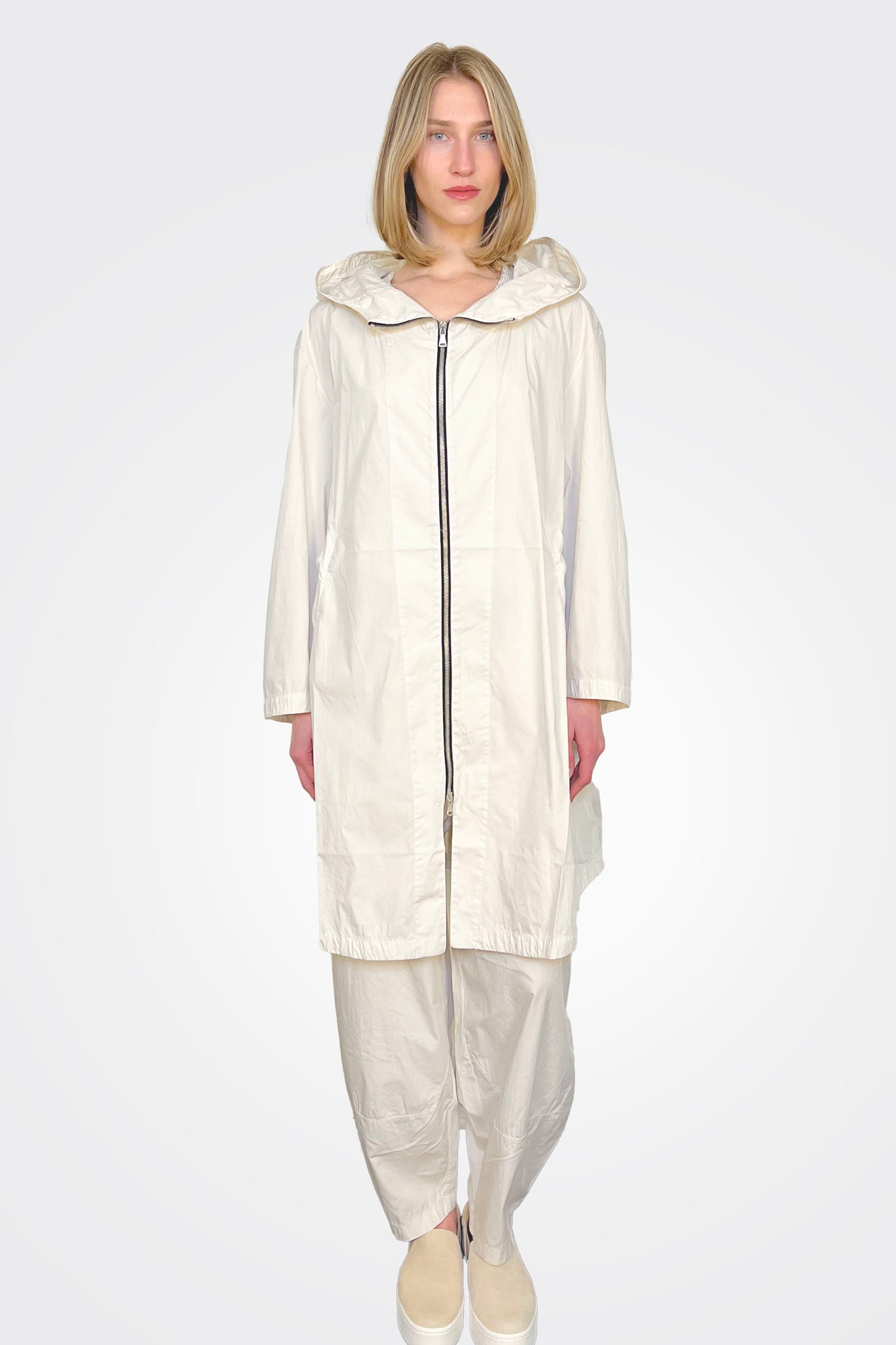 Hooded Midi Trench Coat - Milk by Transit Par-Such — view 5
