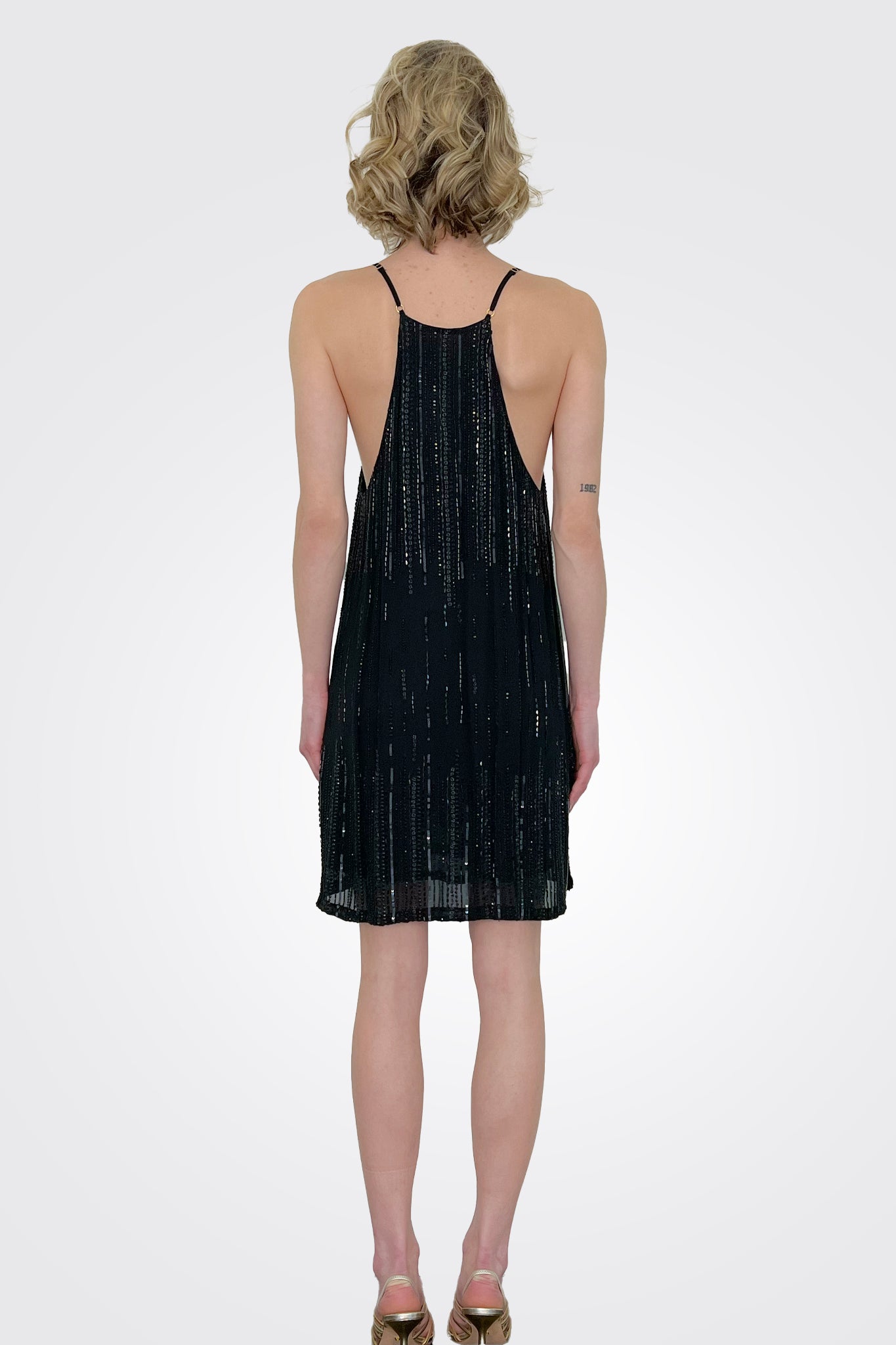 Sequin Mini Dress - Black by MLV — alternate view