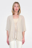 Divina Lurex Cardigan - Bianco Platino by Momonì — alternate view