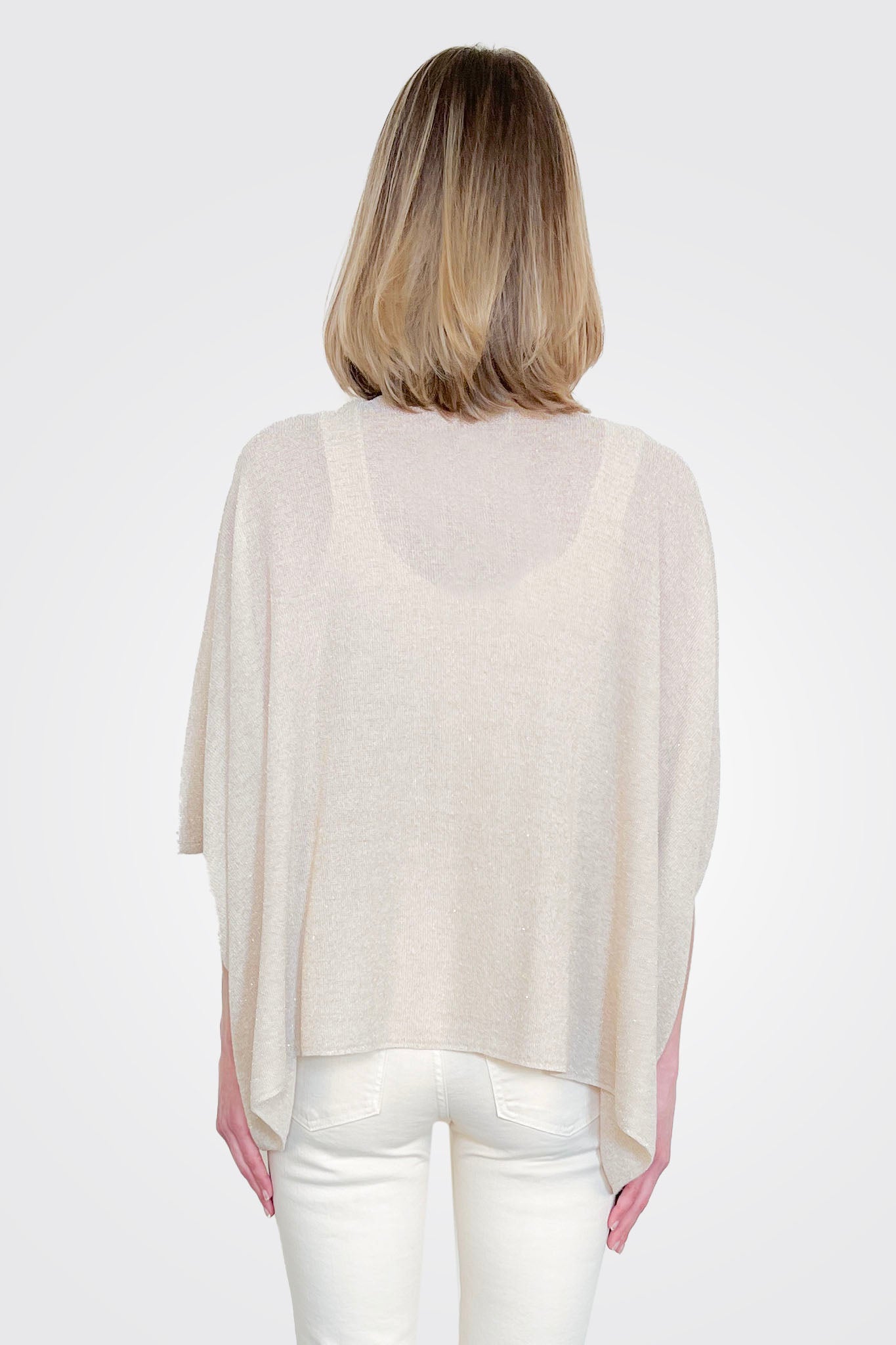 Divina Lurex Cardigan - Bianco Platino by Momonì — view 3