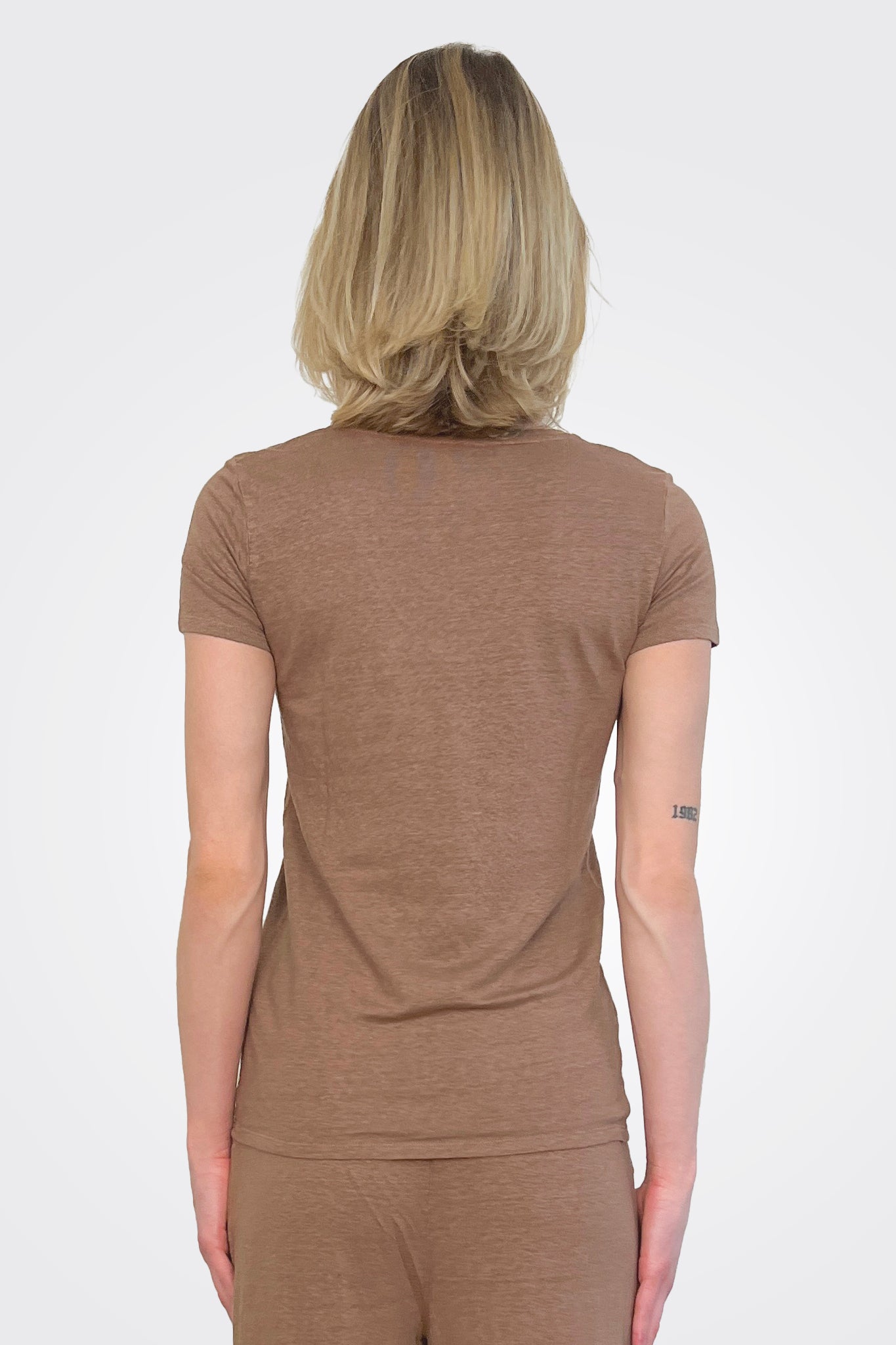 V Neck Tee - Mocha by Majestic — view 3