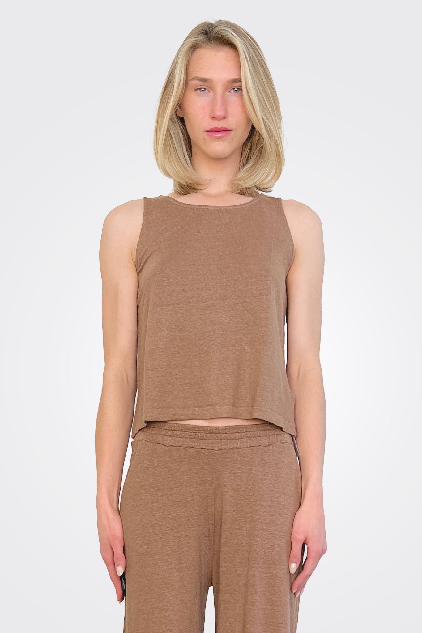 Button Back Tank - Mocha by Majestic | 25 South Boutiques