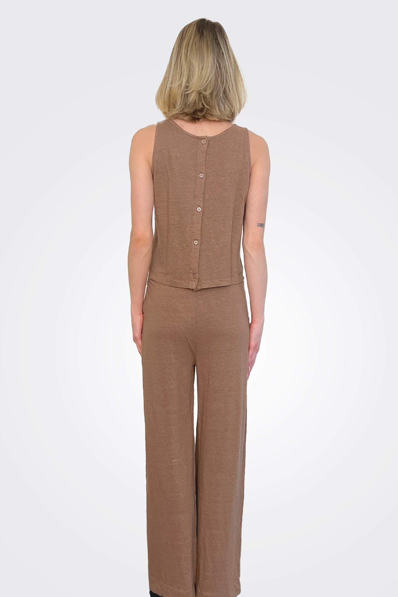 Wide Leg Comfort Trousers - Mocha by Majestic — alternate view
