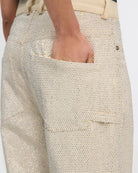 Creme Denim Pants - Ecru by Mes Demoiselles — view 3
