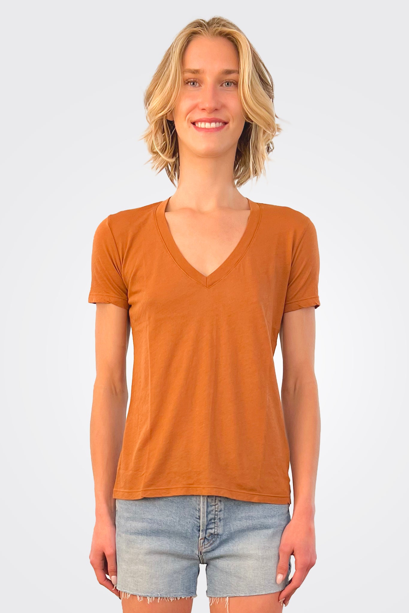 Relaxed V Neck Tee - Coconut by Monrow | 25 South Boutiques