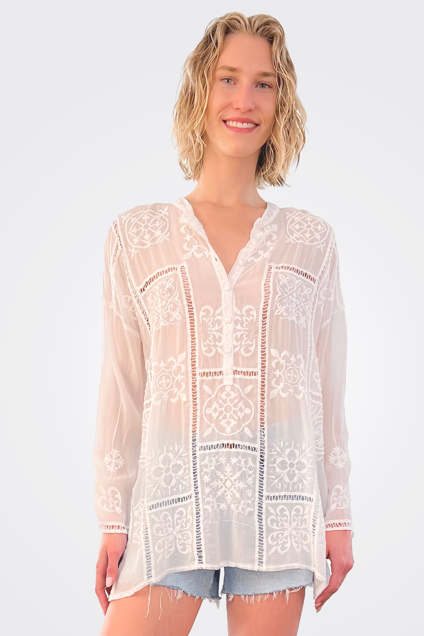 Mosaic Tunic - White by Johnny Was — alternate view