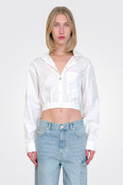 Cropped Shirt - White by Moschino | 25 South Boutiques