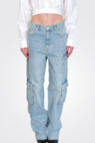 Baggy Denim Jeans - Light Blue by Moschino — alternate view