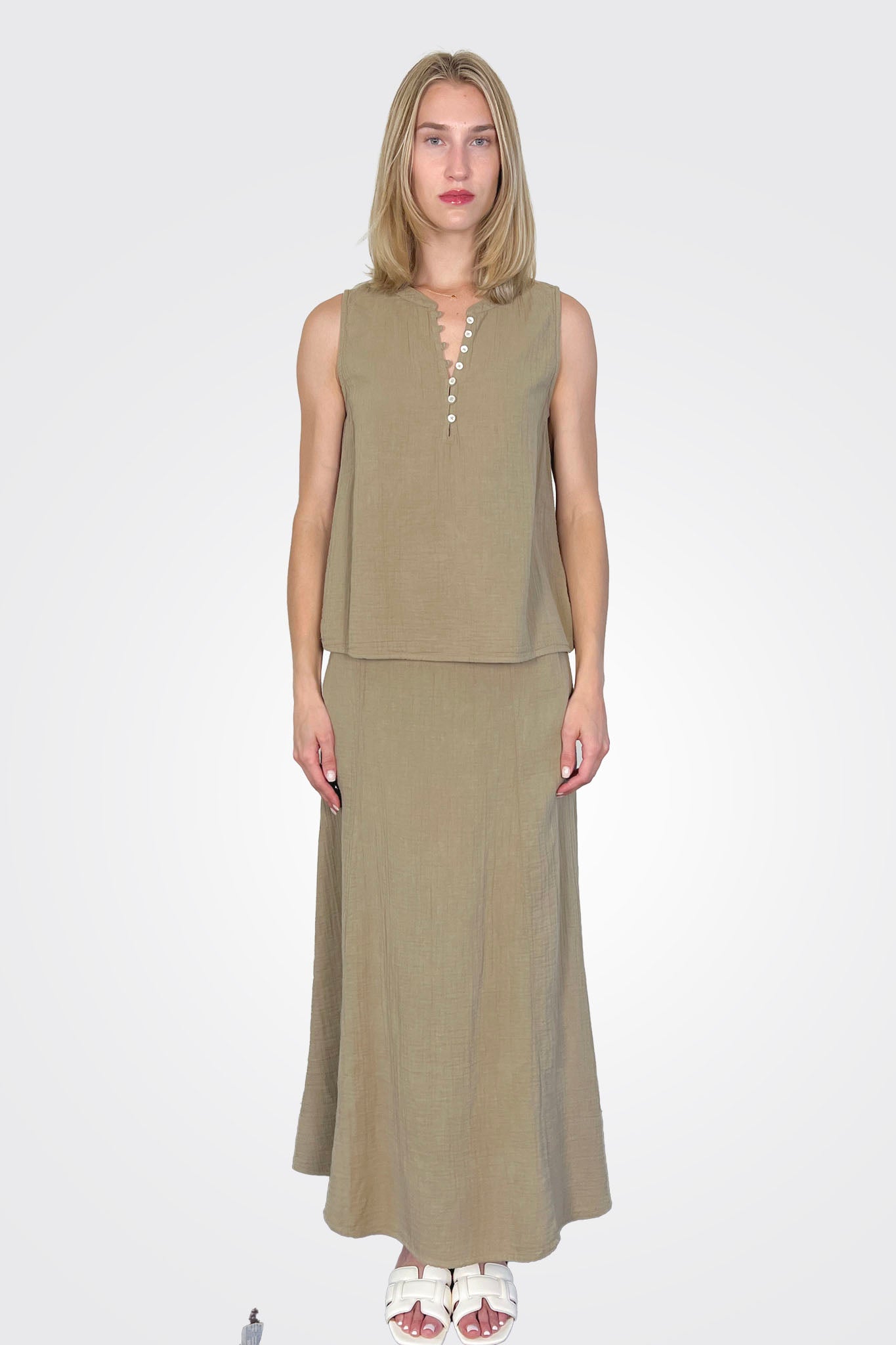 Andi Sleeveless Top - Moss by Dylan — alternate view
